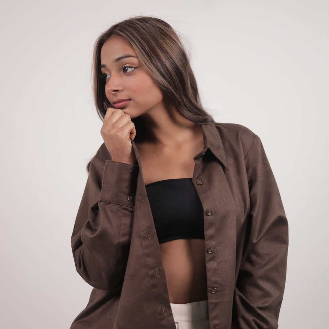 MOCHA RELAXED OVERSHIRT