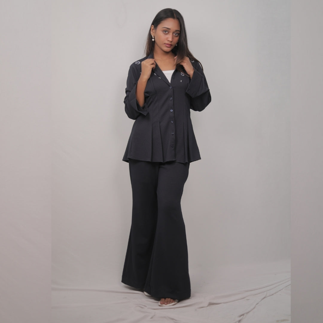NOIR ELEGANT PEPLUM SET