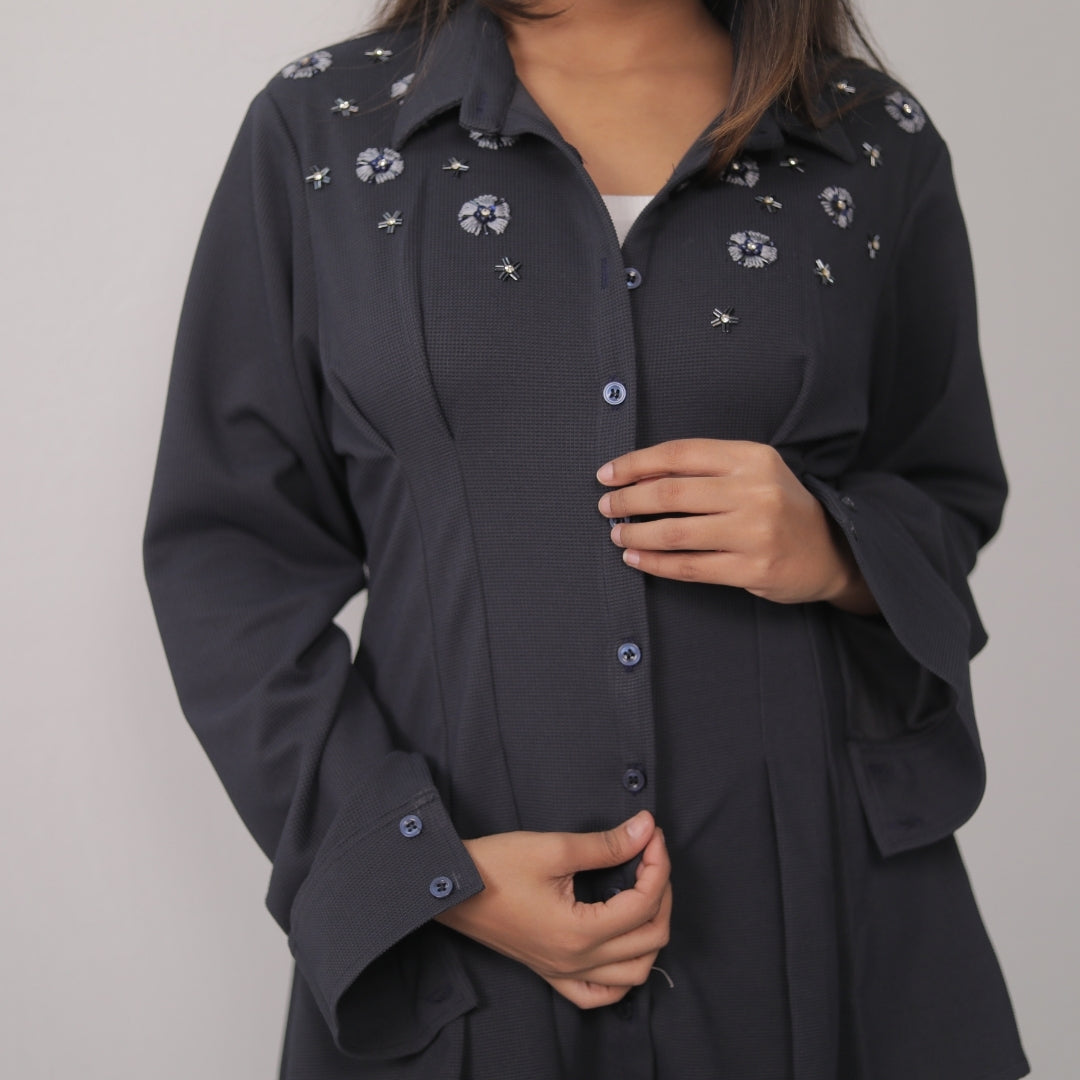 NOIR ELEGANT PEPLUM SET