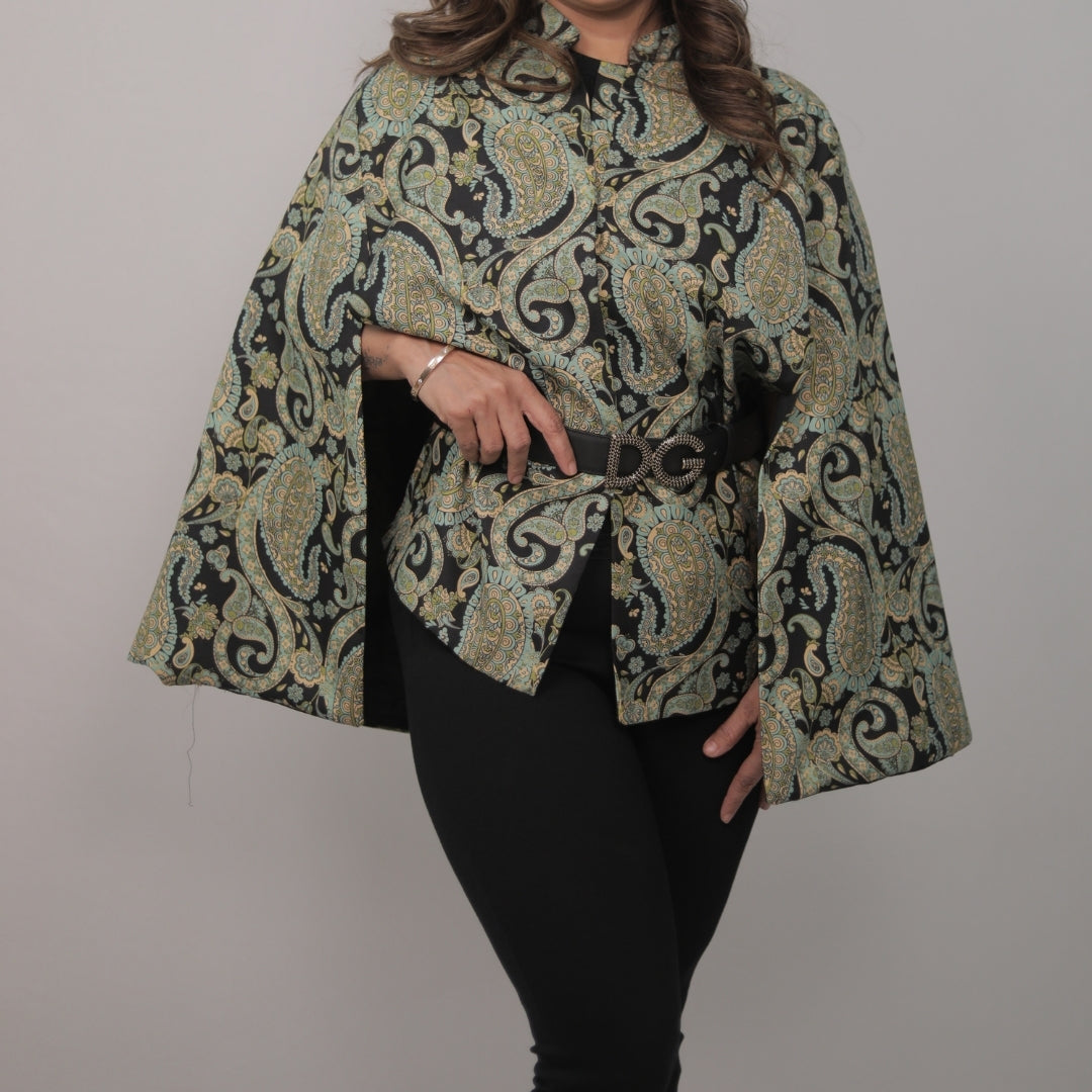 EMERALD STATEMENT PONCHO TOP