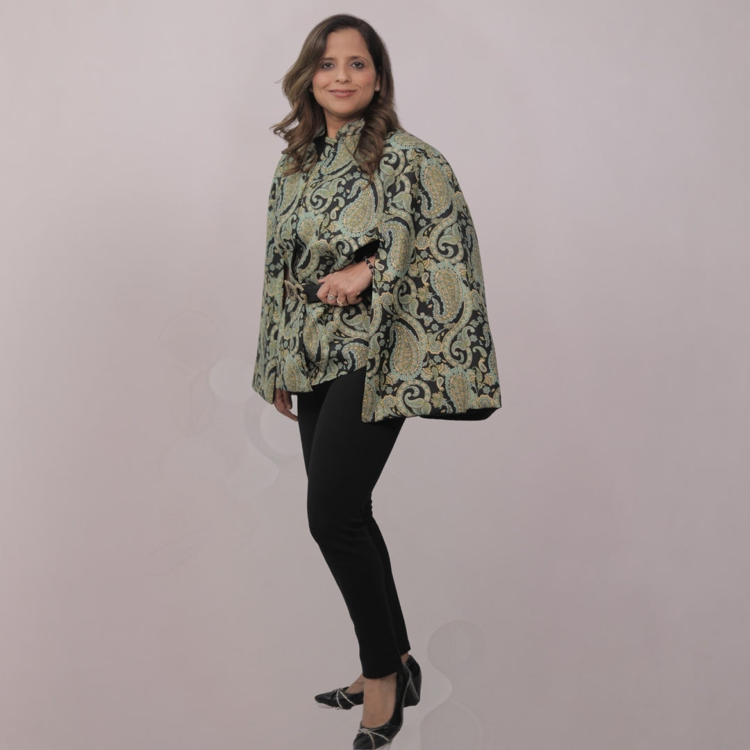 EMERALD STATEMENT PONCHO TOP