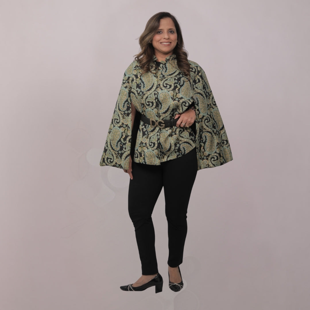 EMERALD STATEMENT PONCHO TOP