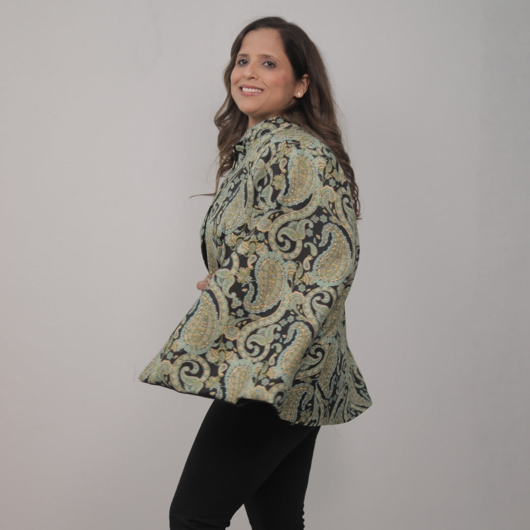 EMERALD STATEMENT PONCHO TOP