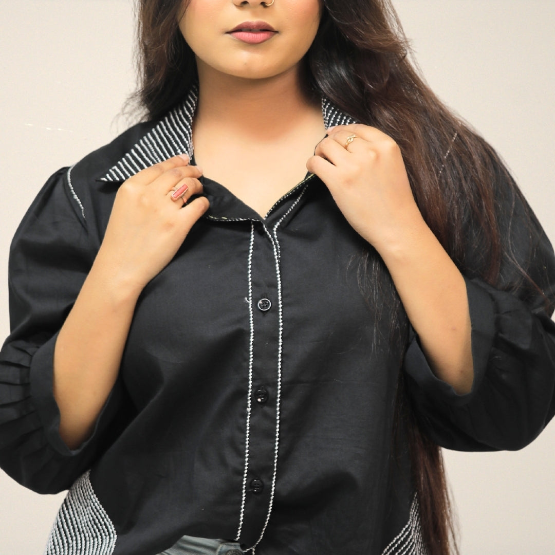 BLACK OVERSIZED COTTON SHIRT