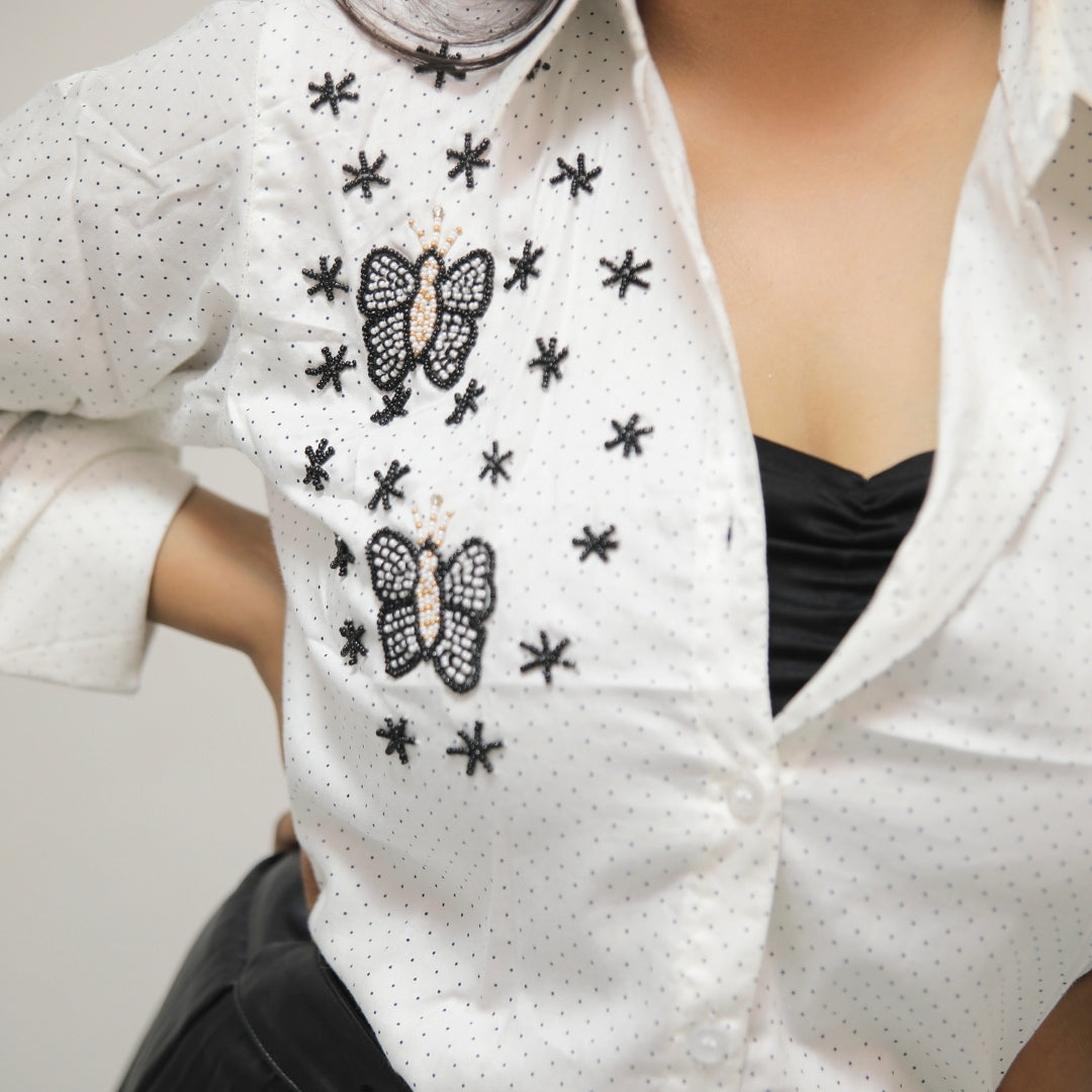 BLACK AND WHITE CASUAL SHIRT