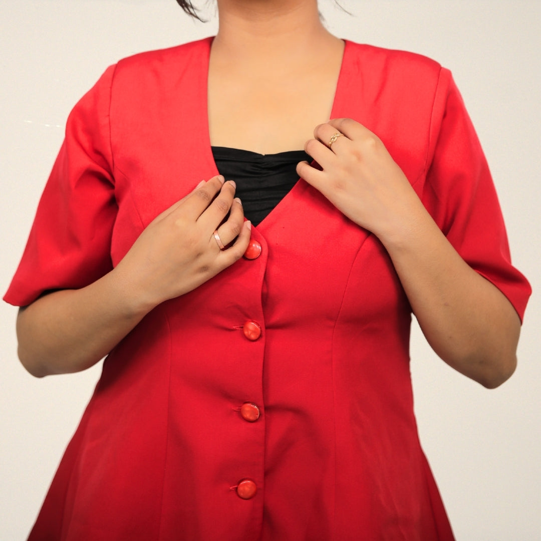 RED PEPLUM SKIRT (TOP)