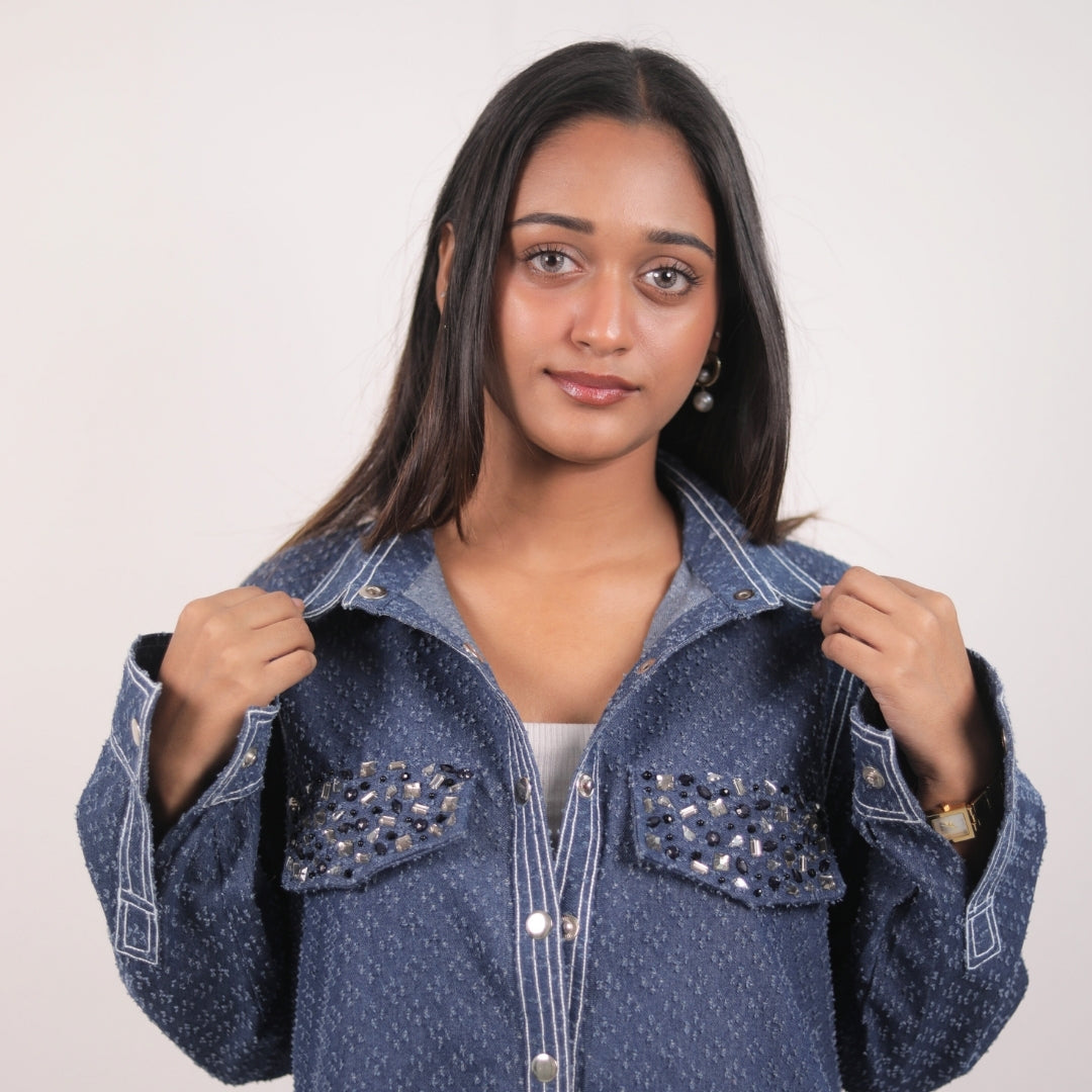 CLASSIC DENIM CHECK SHACKET