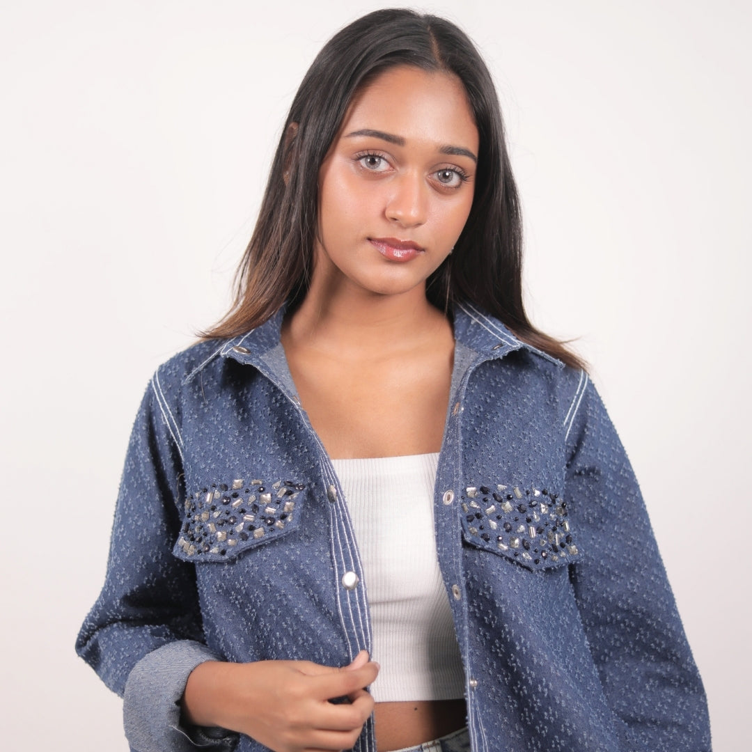 CLASSIC DENIM CHECK SHACKET