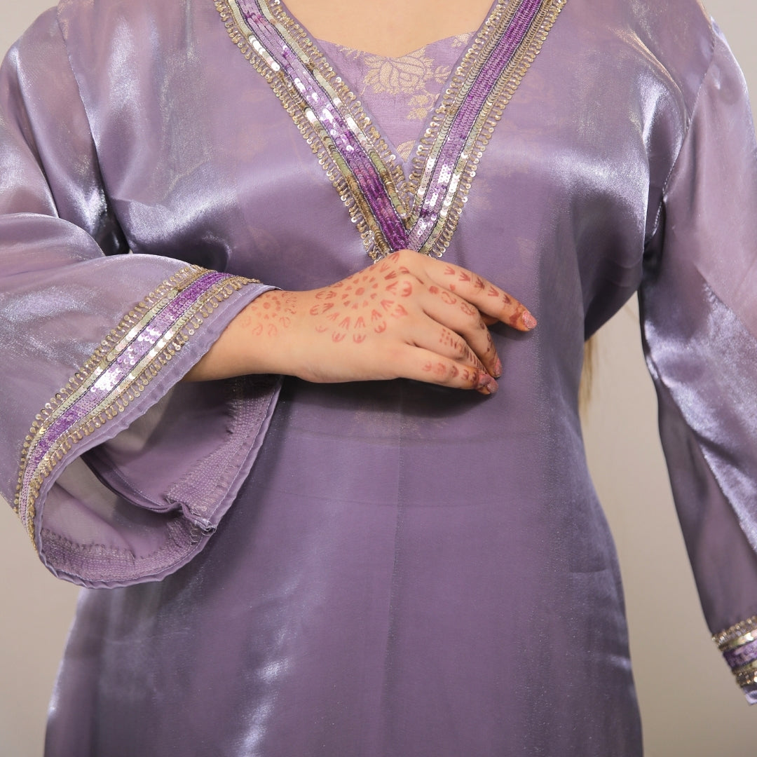 LAVENDER GLEAM SEQUIN KURTA SET