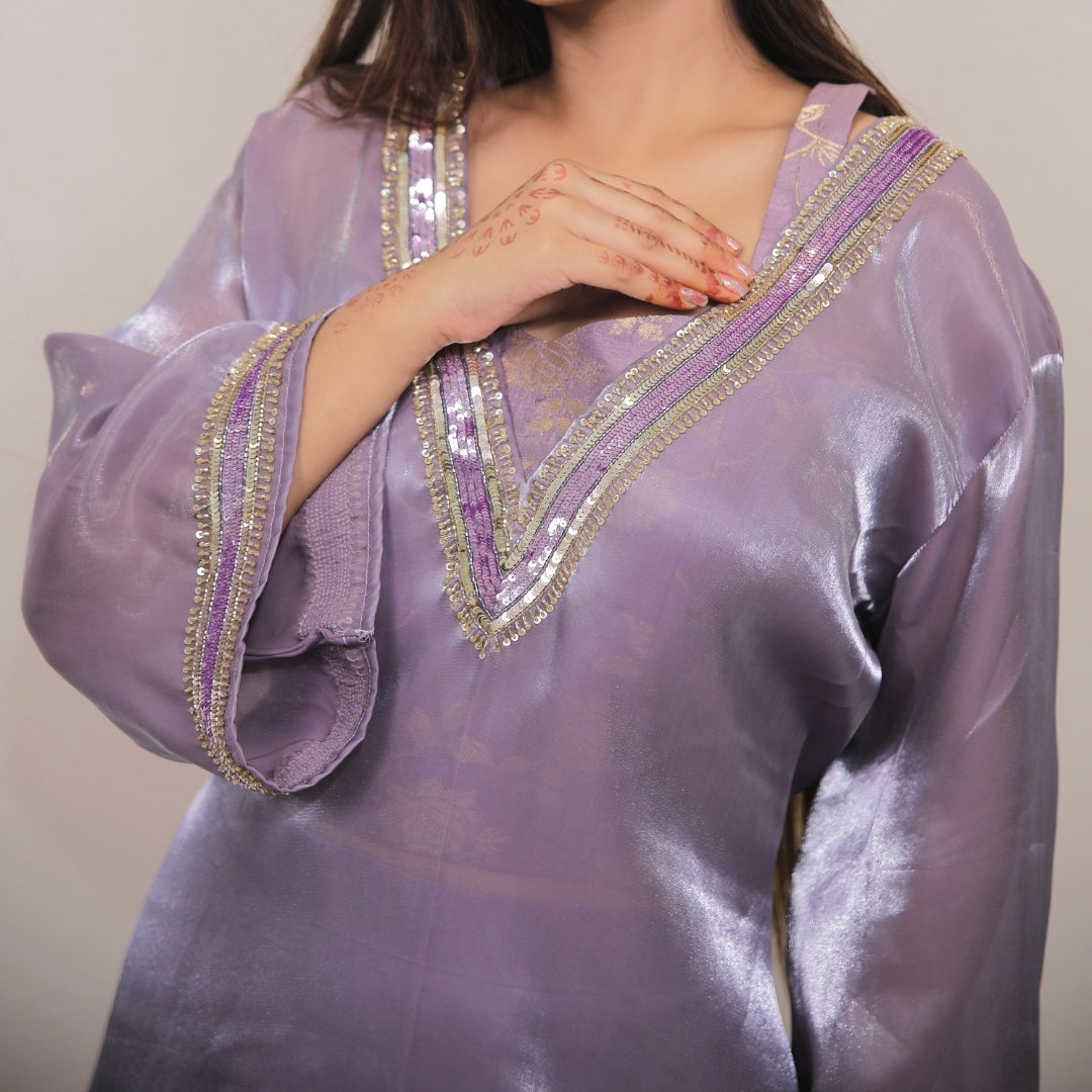 LAVENDER GLEAM SEQUIN KURTA SET