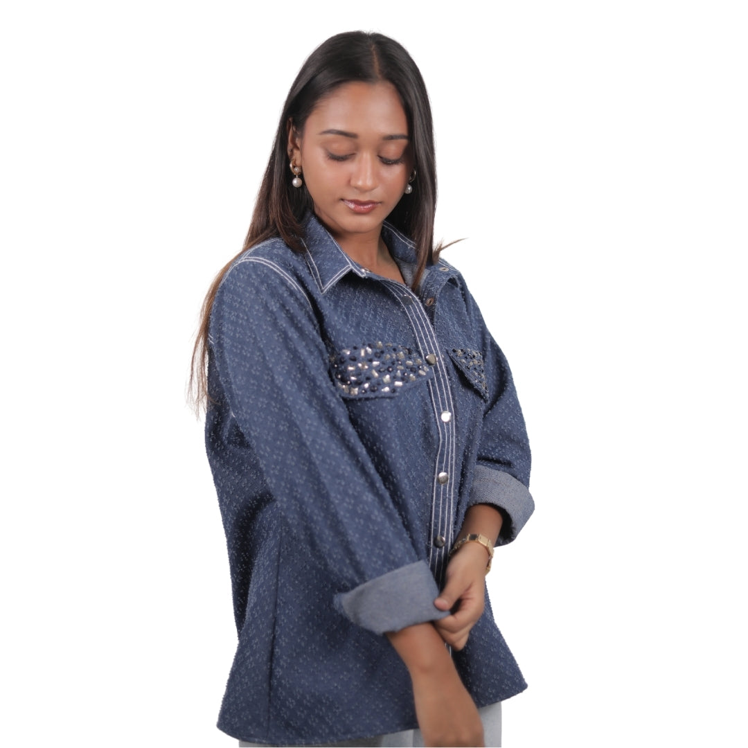 CLASSIC DENIM CHECK SHACKET