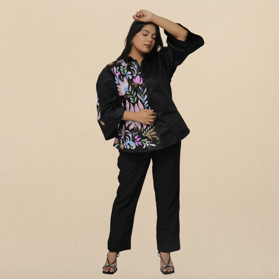 HAND PAINTED WITH EMBROIDERY