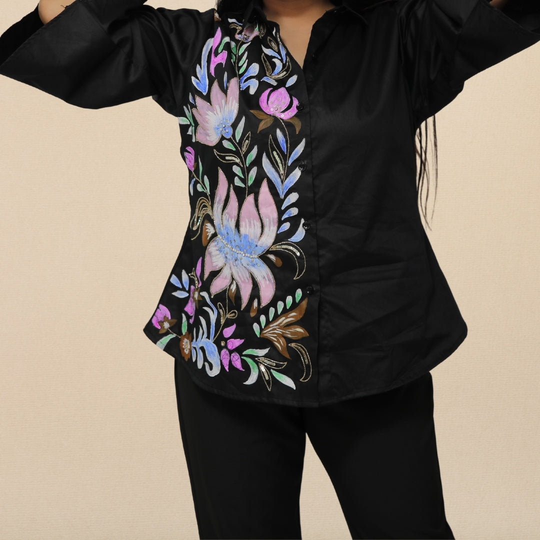 HAND PAINTED WITH EMBROIDERY