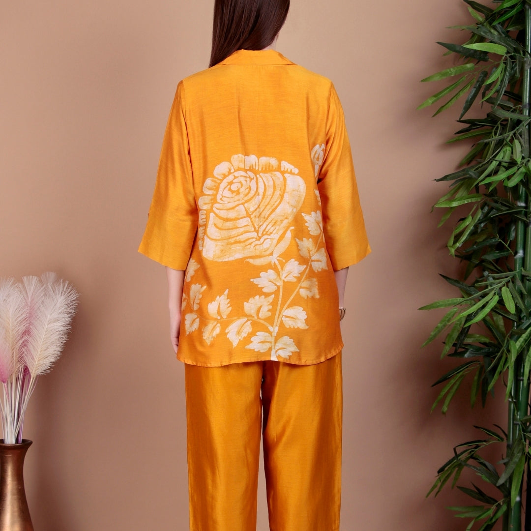 GOLDEN BLOOM EMBROIDERED CO-ORD SET