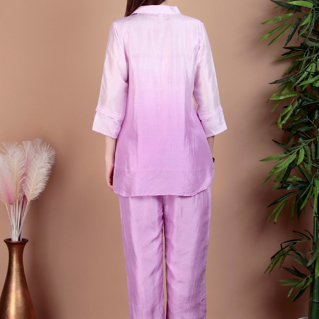 LILAC PETAL EMBROIDERED CO-ORD SET