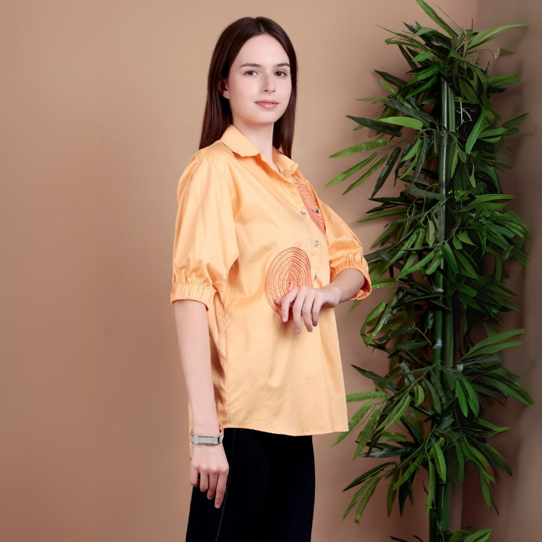 TANGERINE BLOOM SHIRT