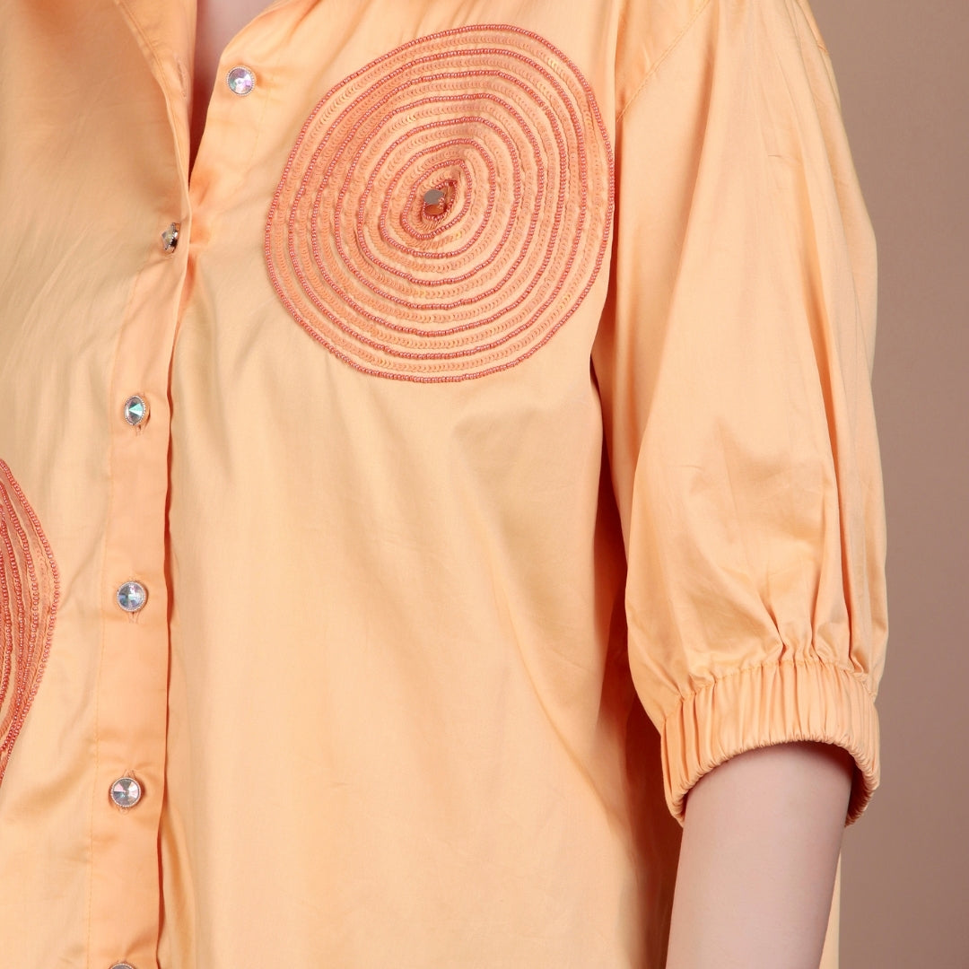 TANGERINE BLOOM SHIRT