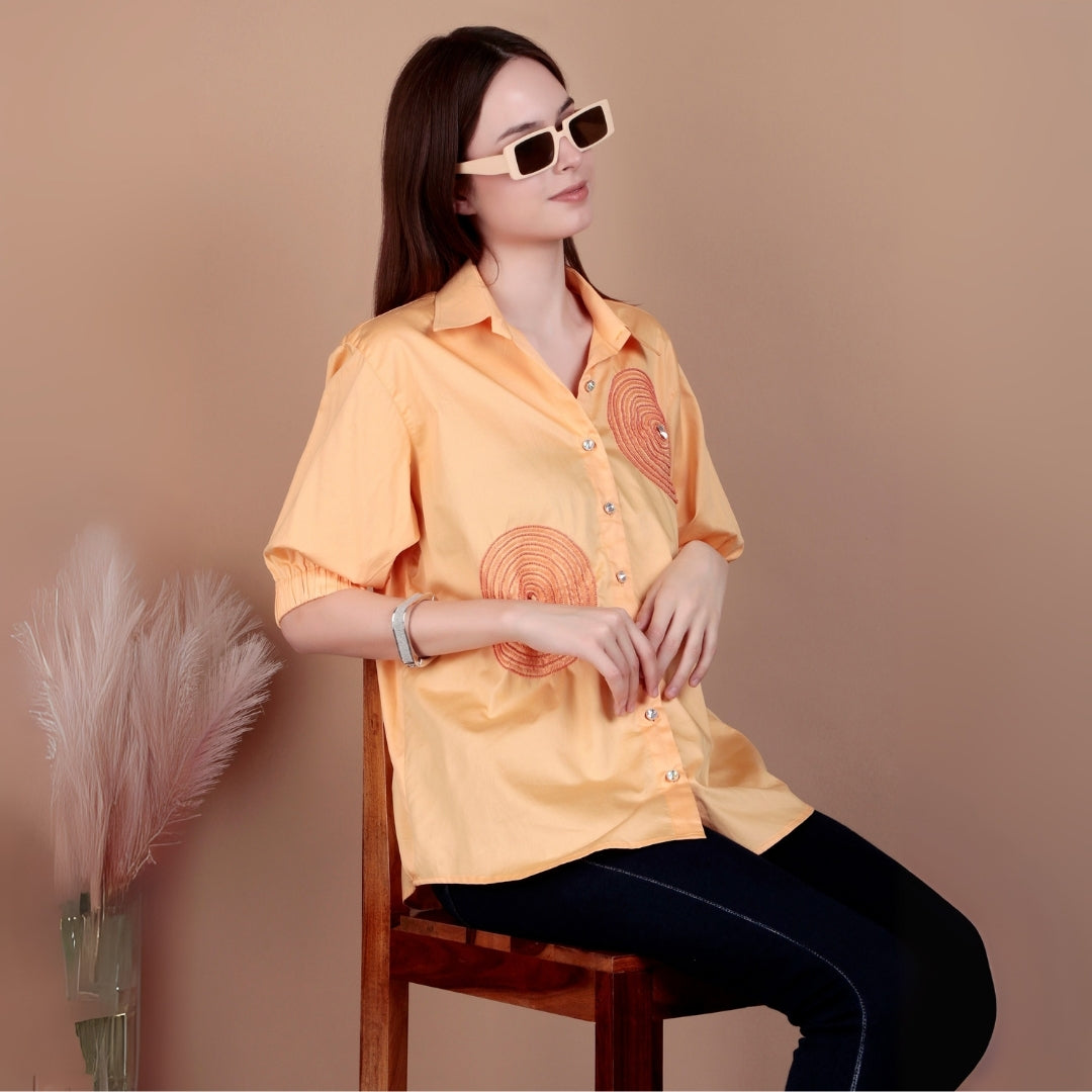 TANGERINE BLOOM SHIRT