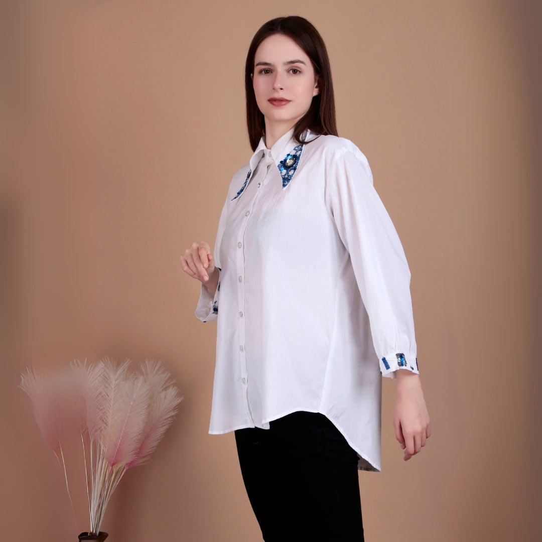 PEARL BLOOM SHIRT (AZURE)