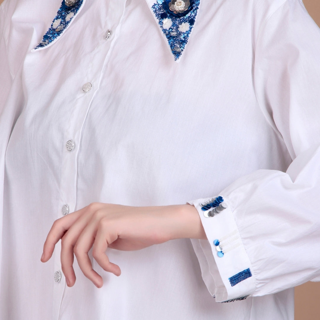 PEARL BLOOM SHIRT (AZURE)