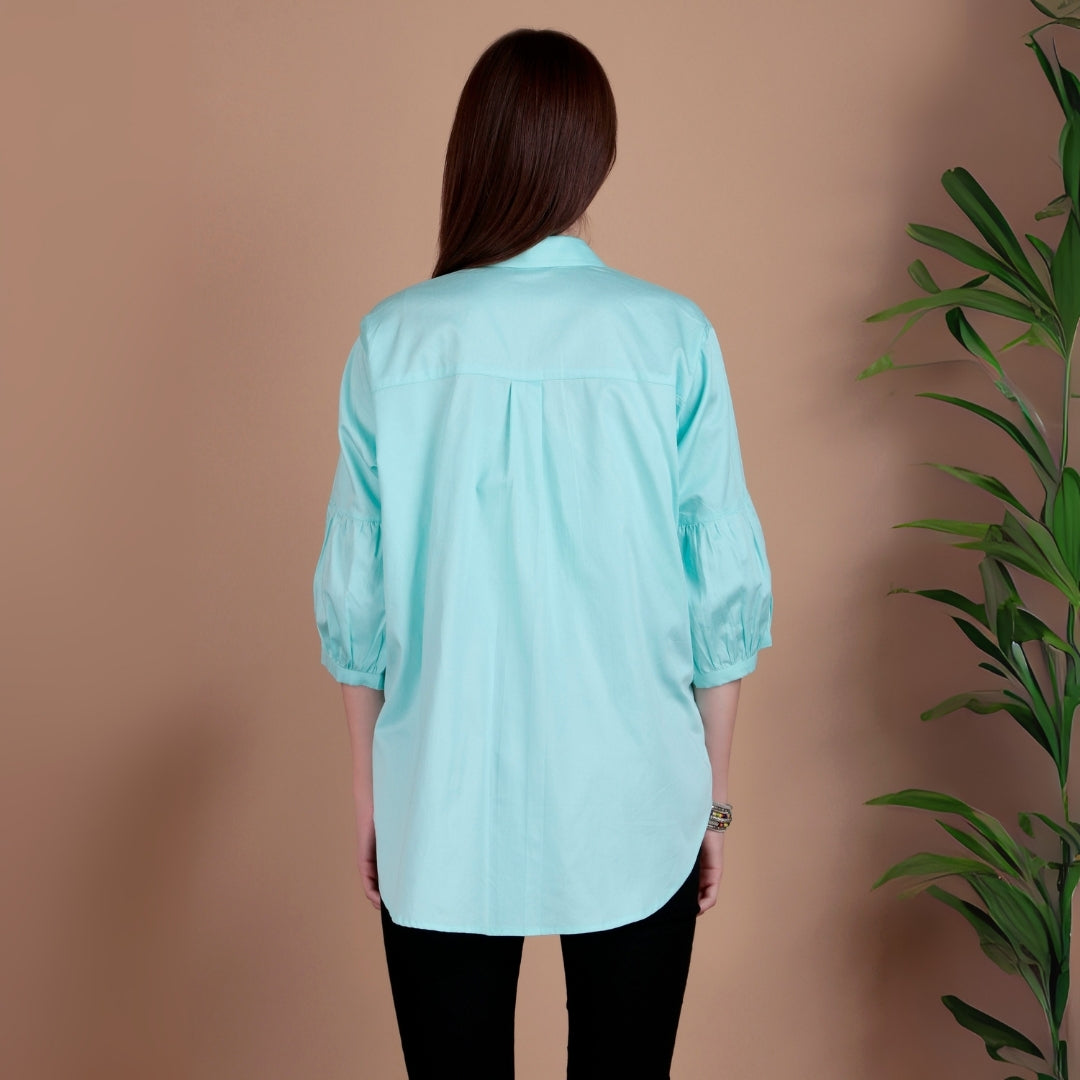 MINT WHISPER EMBROIDERED SHIRT