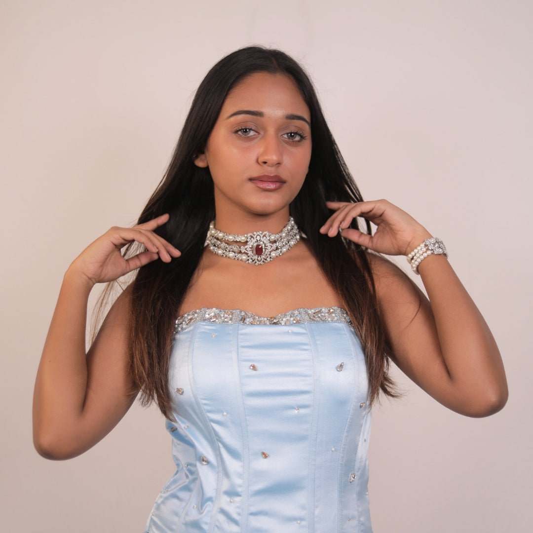 ICE BLUE DREAM DRAPE SAREE