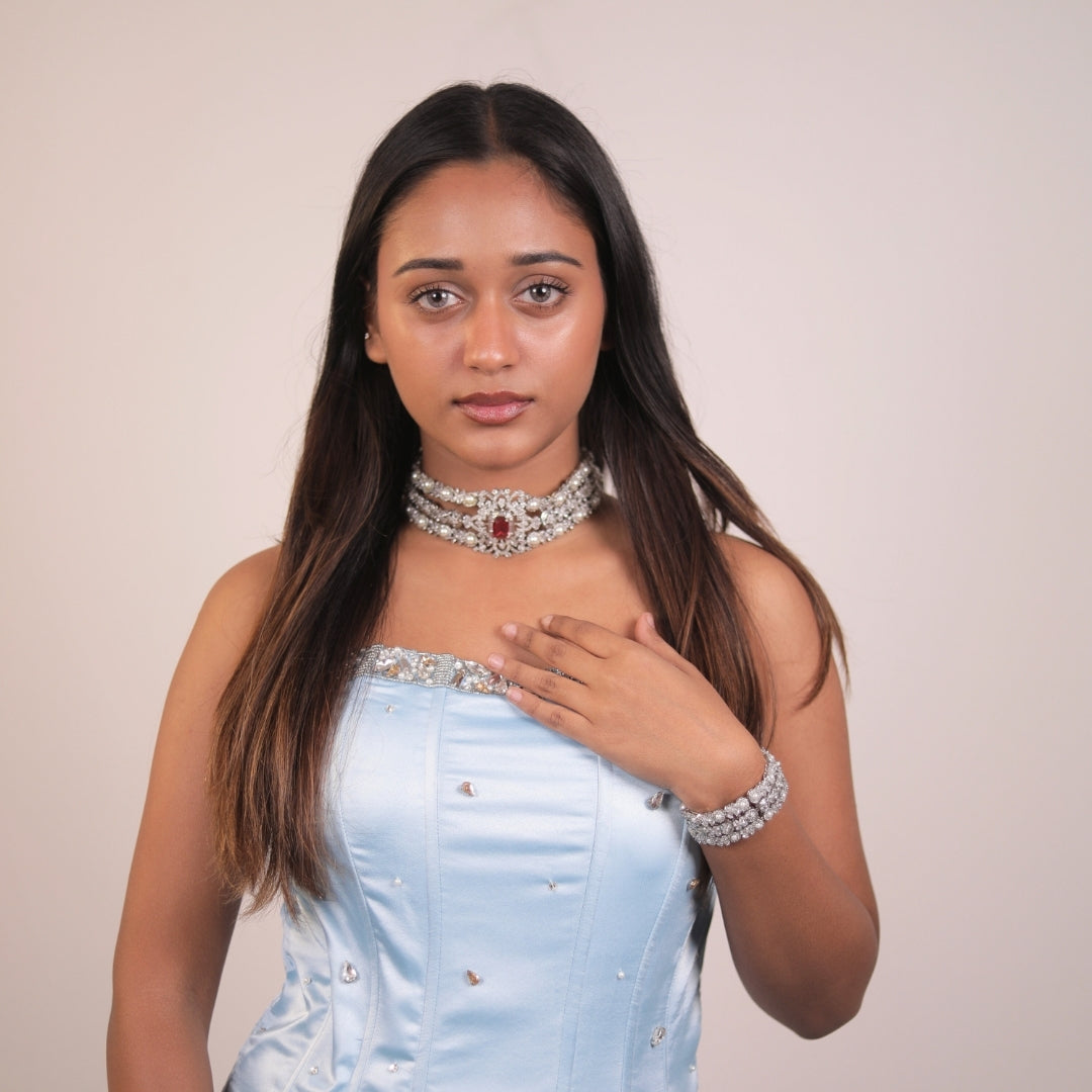 ICE BLUE DREAM DRAPE SAREE