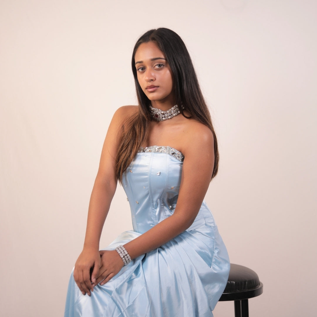 ICE BLUE DREAM DRAPE SAREE