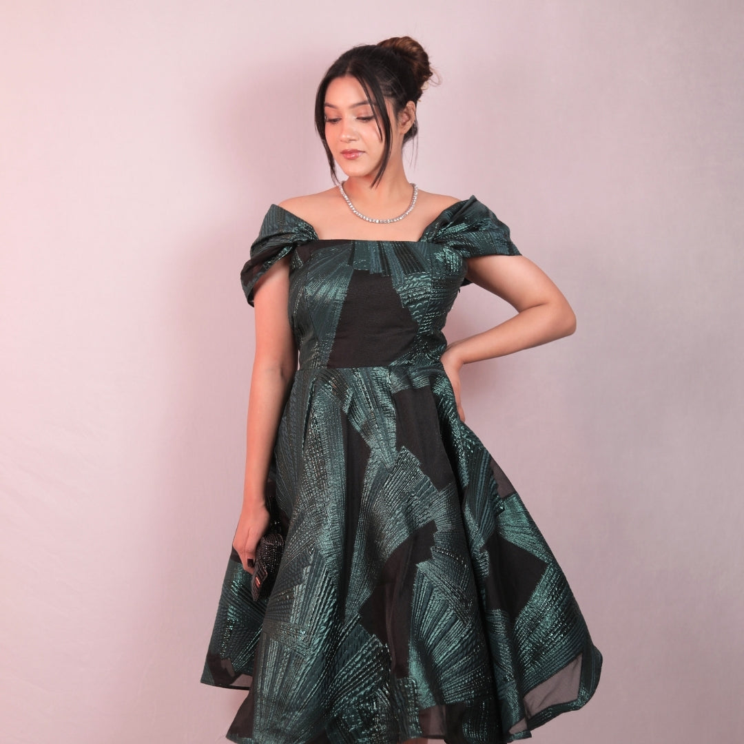 EMERALD FLARE PARTY DRESS