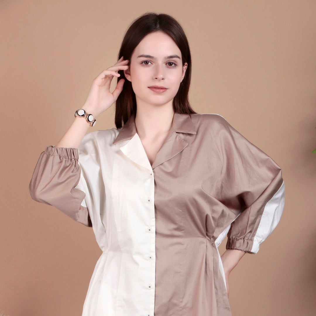 MOCHA MIST DUAL-TONE DRESS