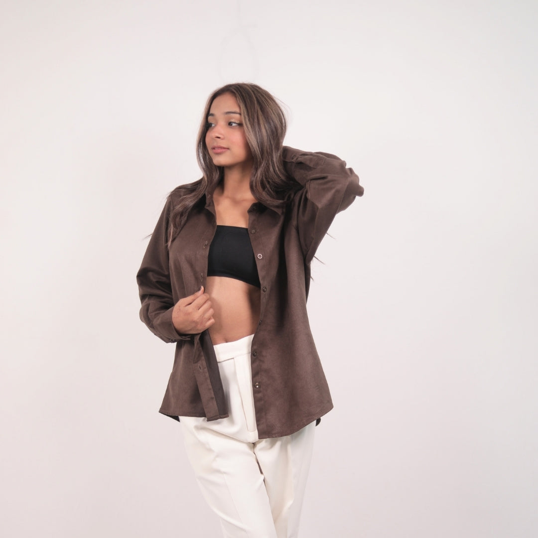 MOCHA RELAXED OVERSHIRT